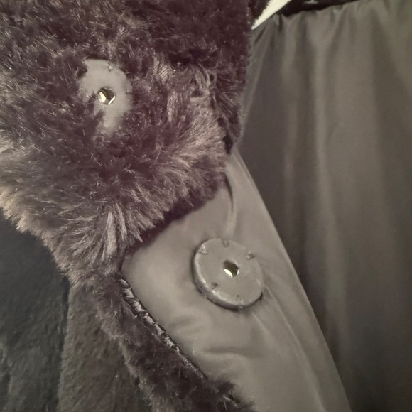 Via Spiga Reversible Cozy Soft Faux Mink Fur Blk Coat Women Medium Pockets Luxe - Picture 5 of 14